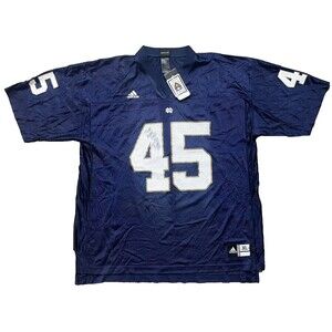 Notre Dame Fighting Irish Rudy Ruettiger #45 Signed Blue Jersey Size XL NWT
